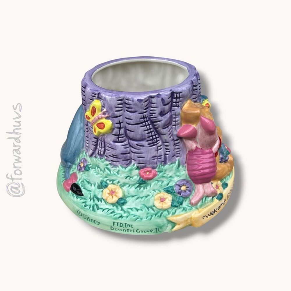 Disney FTD “Welcome Little Friend” Ceramic Planter – Piglet & Eeyore – Wear
